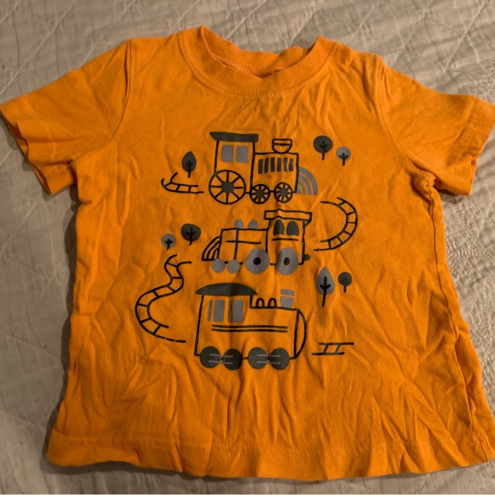 Kohls- Jumping Beans- Orange train short sleeve tee- 18 month- boys